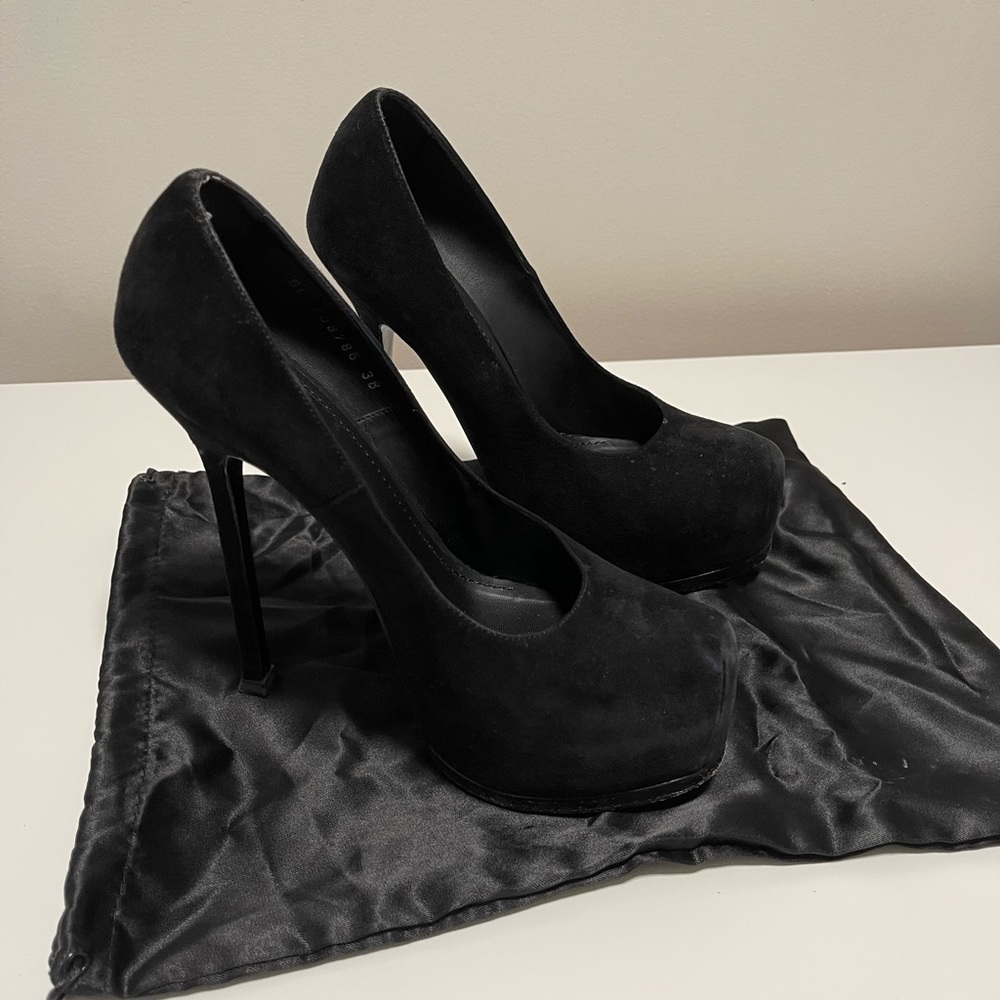 YSL Black Platform Heels